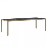 11 részes bézs kerti polyrattan étkezőgarnitúra