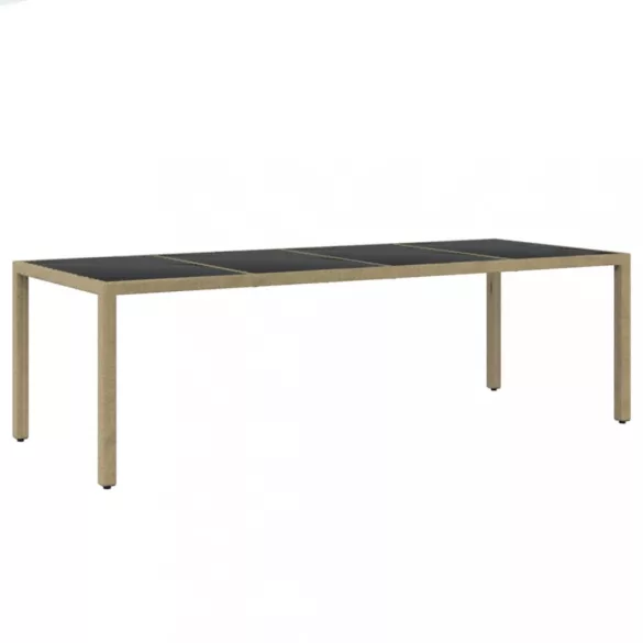 11 részes bézs kerti polyrattan étkezőgarnitúra