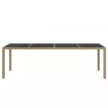 11 részes bézs kerti polyrattan étkezőgarnitúra