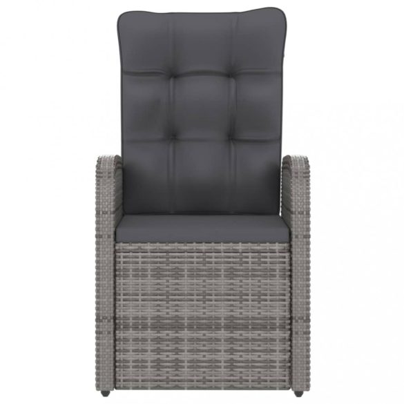 9 részes szürke kültéri polyrattan étkezőszett párnákkal