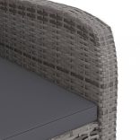 9 részes szürke kültéri polyrattan étkezőszett párnákkal