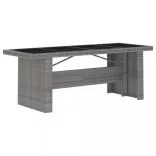 11 részes szürke polyrattan kültéri étkezőszett párnákkal