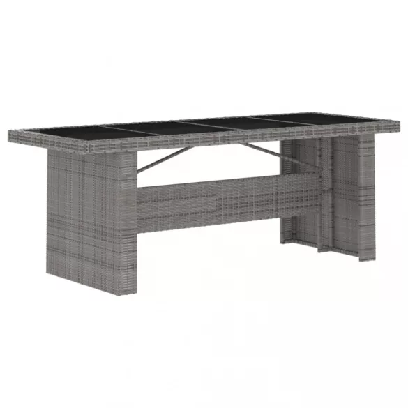 11 részes szürke polyrattan kültéri étkezőszett párnákkal