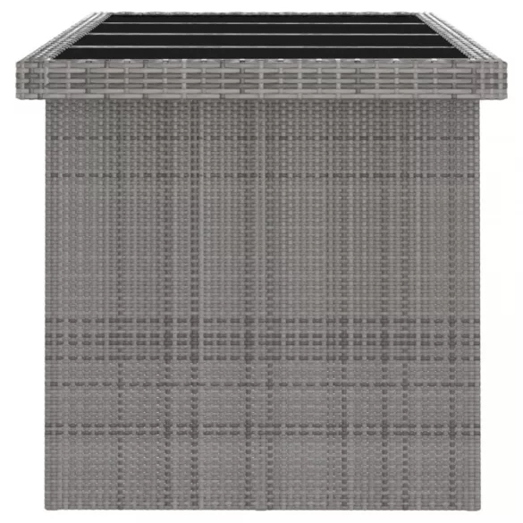 11 részes szürke polyrattan kültéri étkezőszett párnákkal