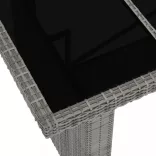 11 részes szürke polyrattan kültéri étkezőszett párnákkal