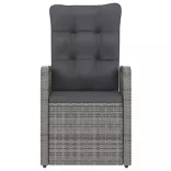 11 részes szürke polyrattan kültéri étkezőszett párnákkal