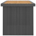 11 részes fekete polyrattan kültéri étkezőszett párnákkal