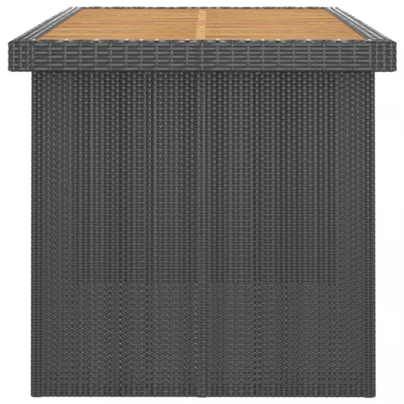 11 részes fekete polyrattan kültéri étkezőszett párnákkal