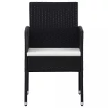 9 részes fekete polyrattan kerti étkezőgarnitúra