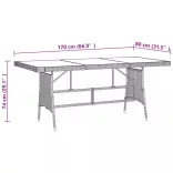 9 részes fekete polyrattan kerti étkezőgarnitúra