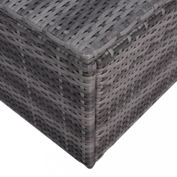 9 részes szürke polyrattan kerti bútorszett párnákkal