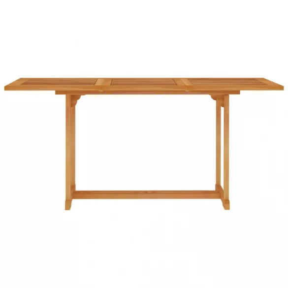 7 részes tömör tíkfa kerti étkezőgarnitúra szürke párnákkal