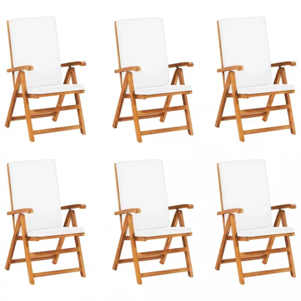 7 részes tömör tíkfa kerti étkezőgarnitúra párnákkal