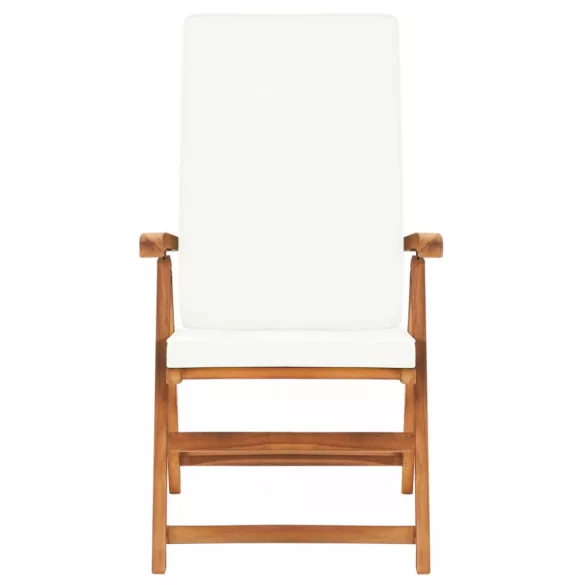 7 részes tömör tíkfa kerti étkezőgarnitúra párnákkal