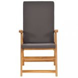 9 részes tömör tíkfa kerti étkezőgarnitúra szürke párnákkal