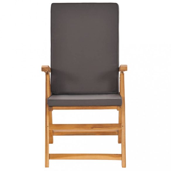 9 részes tömör tíkfa kerti étkezőgarnitúra szürke párnákkal