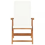 7 részes tömör tíkfa kerti étkezőgarnitúra párnákkal