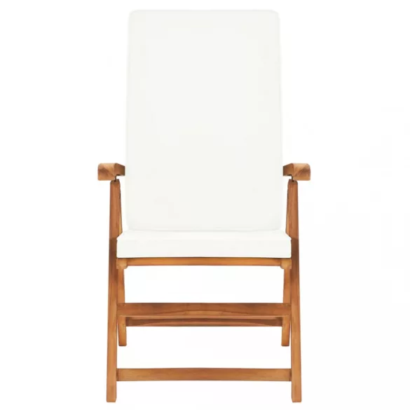 7 részes tömör tíkfa kerti étkezőgarnitúra párnákkal