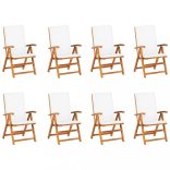 9 részes tömör tíkfa kerti étkezőgarnitúra párnákkal