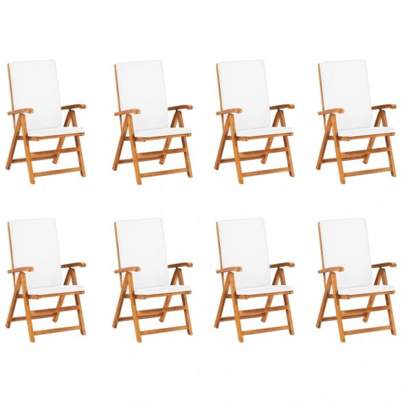 9 részes tömör tíkfa kerti étkezőgarnitúra párnákkal