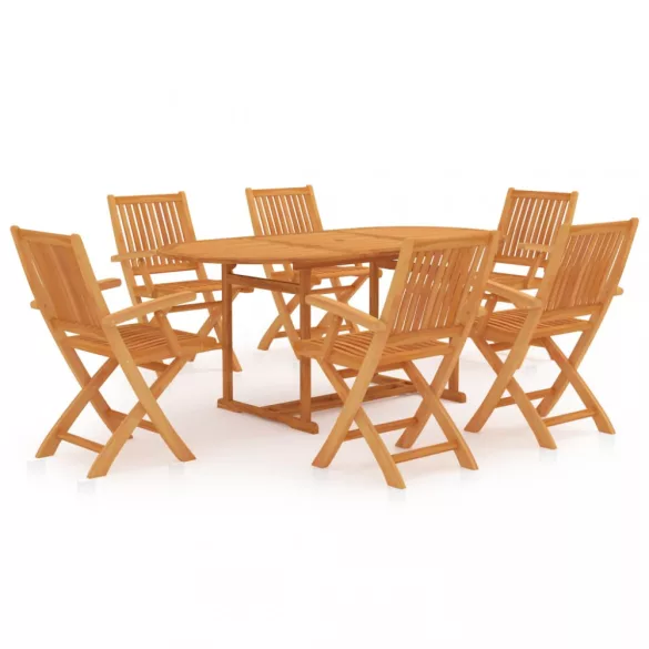 7 részes tömör tíkfa kerti étkezőgarnitúra