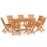 9 részes tömör tíkfa kerti étkezőgarnitúra