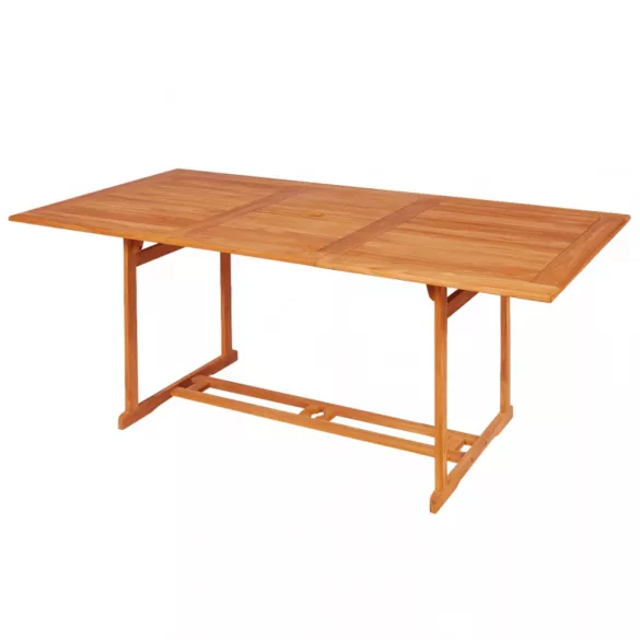 7 részes tömör tíkfa kerti étkezőgarnitúra szürke párnákkal