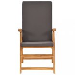 9 részes tömör tíkfa kerti étkezőgarnitúra szürke párnákkal