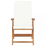 7 részes tömör tíkfa kerti étkezőgarnitúra párnákkal