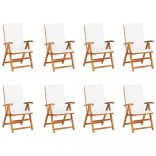 9 részes tömör tíkfa kerti étkezőgarnitúra párnákkal