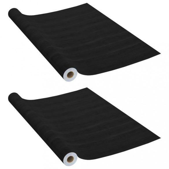 2 db sötét faszínű öntapadó PVC ajtófólia 500 x 90 cm