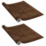 2 db sötét tölgyszínű öntapadó PVC ajtófólia 500 x 90 cm