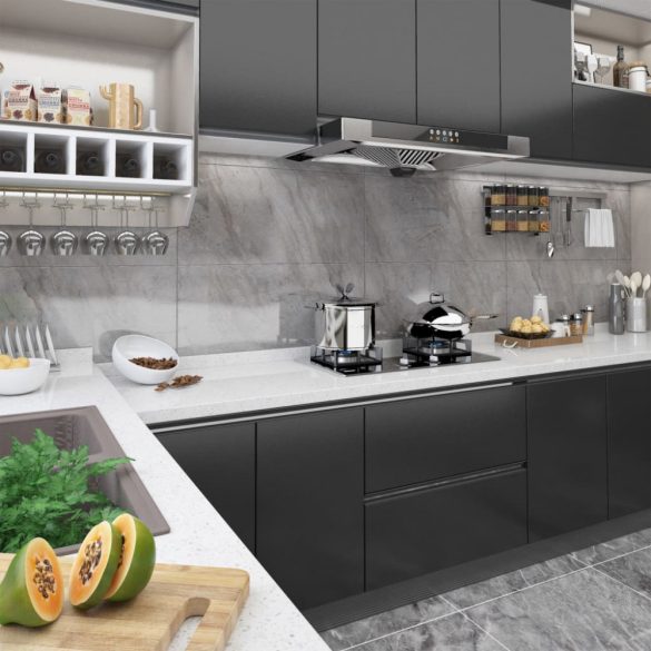 2 db fekete öntapadó PVC ajtófólia 500 x 90 cm