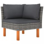 9 részes szürke polyrattan kerti ülőgarnitúra párnákkal