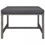 8 részes szürke polyrattan kerti bútorszett párnákkal
