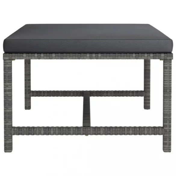 8 részes szürke polyrattan kerti ülőgarnitúra párnákkal