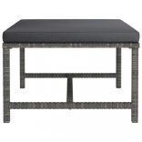 9 részes szürke polyrattan kerti ülőgarnitúra párnákkal