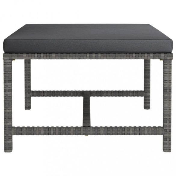 9 részes szürke polyrattan kerti ülőgarnitúra párnákkal