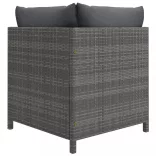 11 részes szürke polyrattan kerti ülőgarnitúra párnákkal