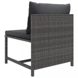 11 részes szürke polyrattan kerti ülőgarnitúra párnákkal