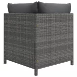12 részes szürke polyrattan kerti ülőgarnitúra párnákkal