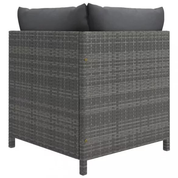 12 részes szürke polyrattan kerti ülőgarnitúra párnákkal