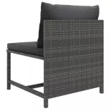 12 részes szürke polyrattan kerti ülőgarnitúra párnákkal