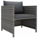 12 részes szürke polyrattan kerti ülőgarnitúra párnákkal