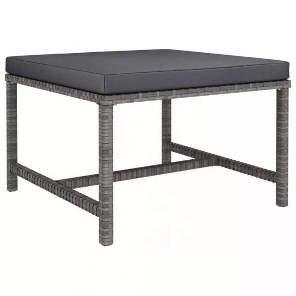 12 részes szürke polyrattan kerti ülőgarnitúra párnákkal