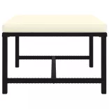 9 részes fekete polyrattan kerti ülőgarnitúra párnákkal