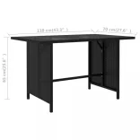 9 részes fekete polyrattan kerti ülőgarnitúra párnákkal