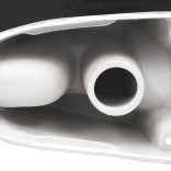 fürdőszobai kerek fekete kerámia WC alsó vízelvezetéssel