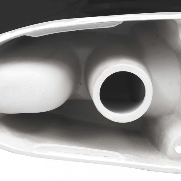 fürdőszobai kerek fekete kerámia WC alsó vízelvezetéssel