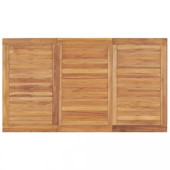 7 részes tömör tíkfa kerti étkezőgarnitúra 140 x 80 cm